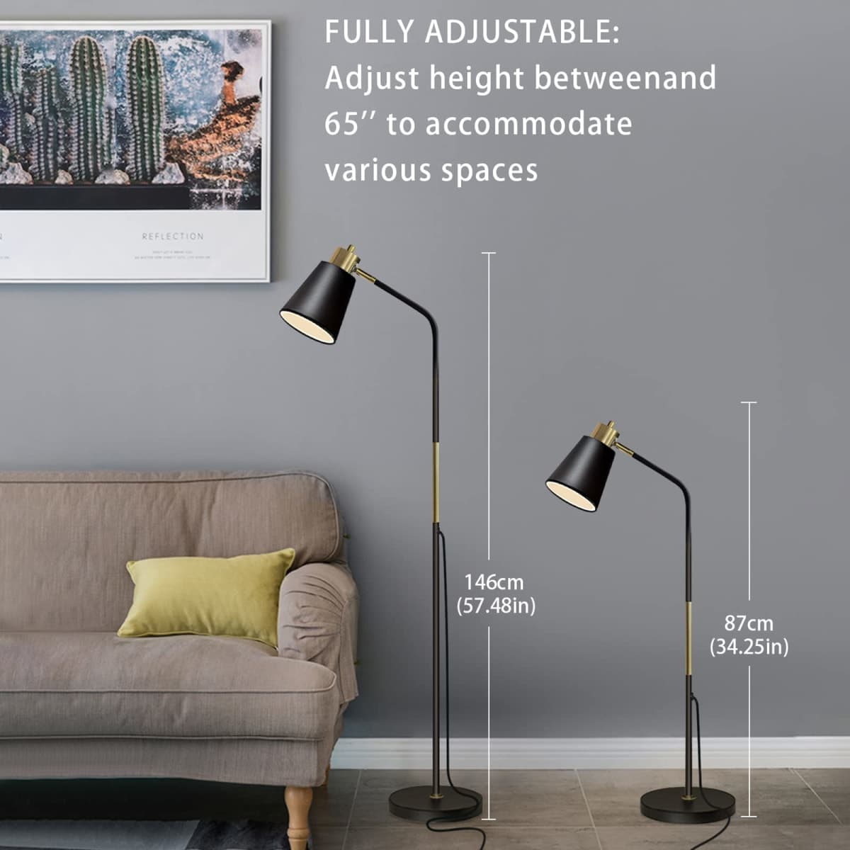 LALISU Floor Lamp Industrial Floor Lamps Reading Farmhouse Standing Lamp thumbnail 3