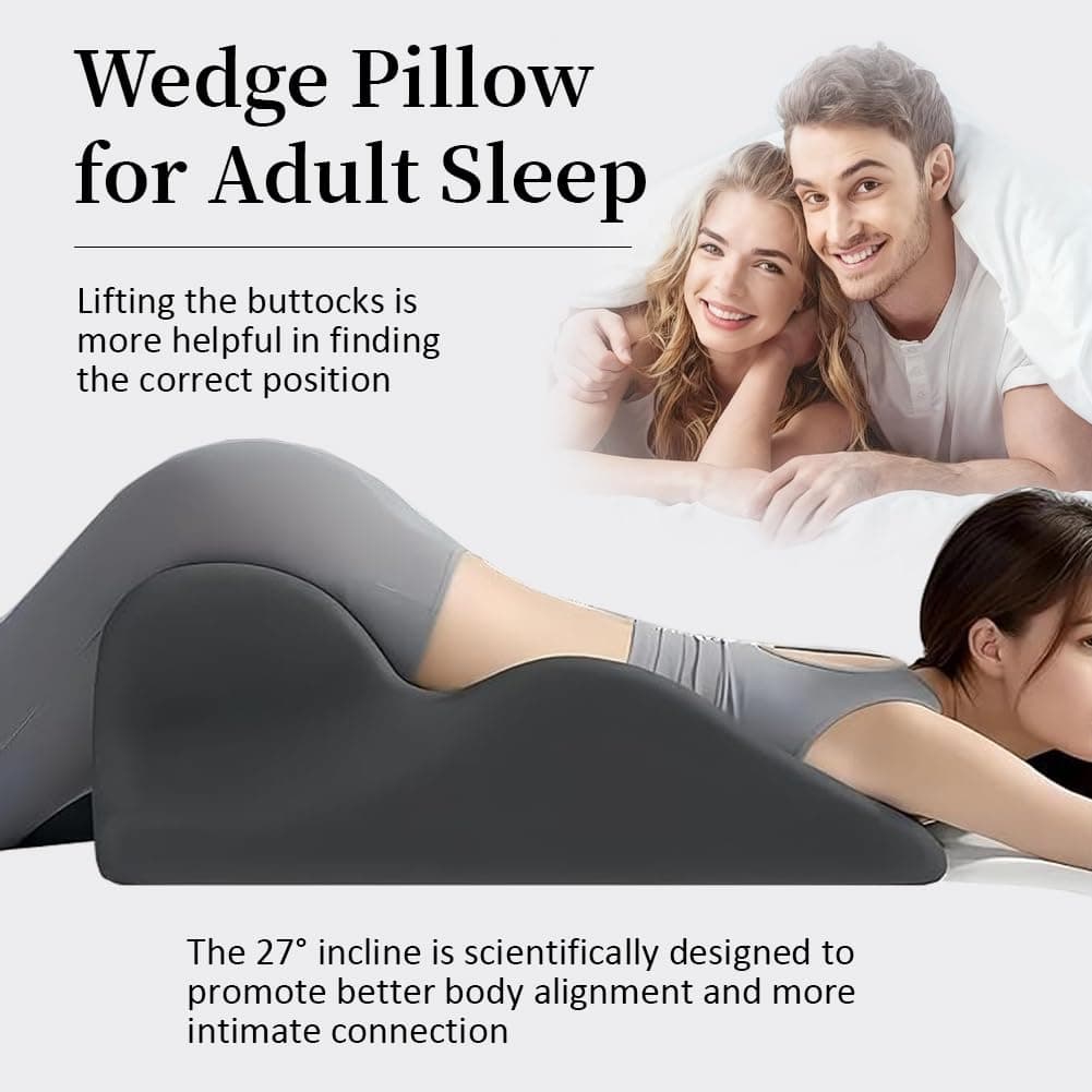 Vireon Sweet Spot Memory Foam Pillow, 27° Angle, Perfect Position, for Buttocks, Provides Waist and Neck Support, for All Postures (Black) thumbnail 3