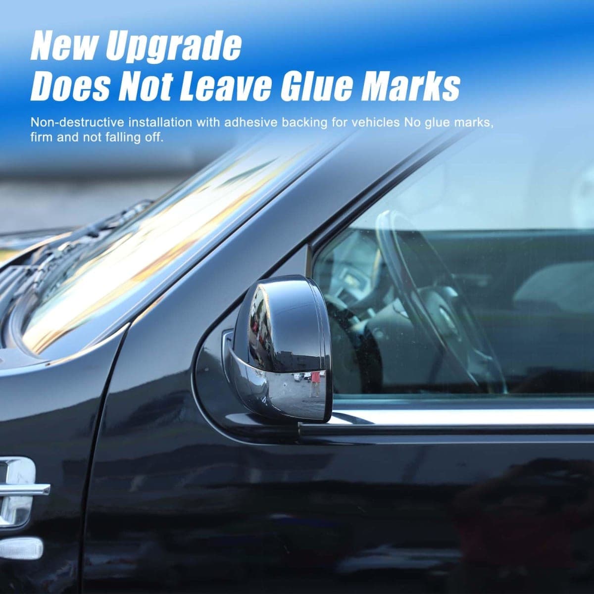 HIRUFAIT Side Door Mirror Cover C@dillac Escalade 2007-2014, Car Outside Rear View Mirror Housing Protector Cover Cap Trim Accessories ABS Plastic 2PCS (Glossy Black) thumbnail 2