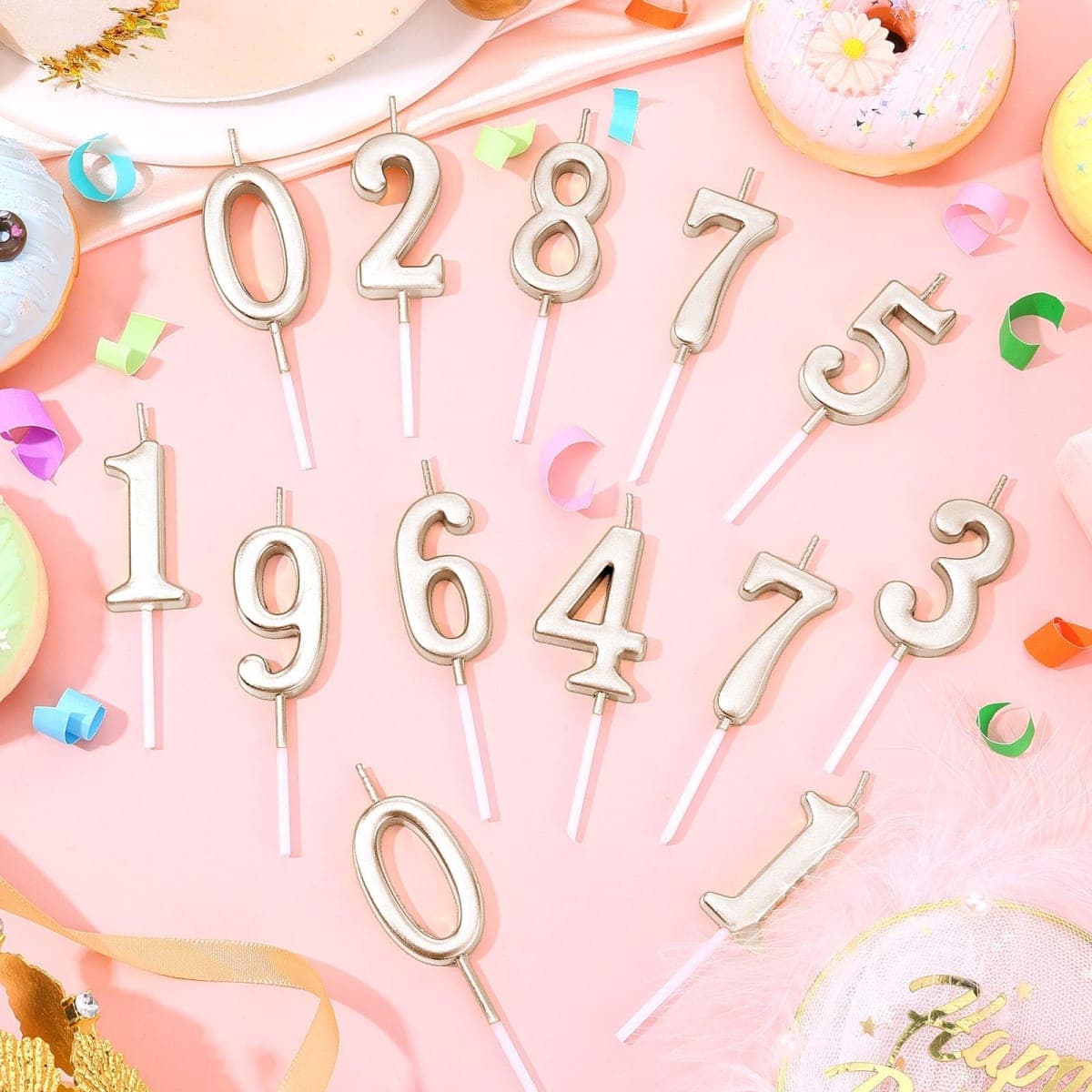 HIYZI 32 Pcs Numeral Birthday Candles Champagne Cake (Champagne) thumbnail 3