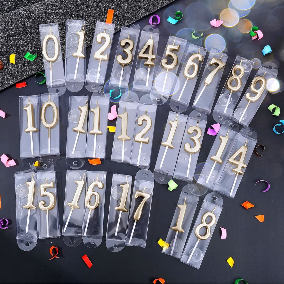 HIYZI 32 Pcs Numeral Birthday Candles Champagne Cake (Champagne) thumbnail 4