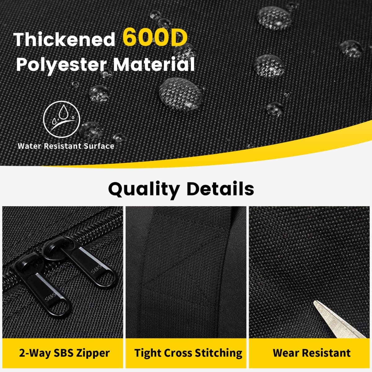 Vorspack 100L/150L/200L/250L Lightweight Foldable Travel Bag for Men Women, black, 250L, Robust outdoor thumbnail 4