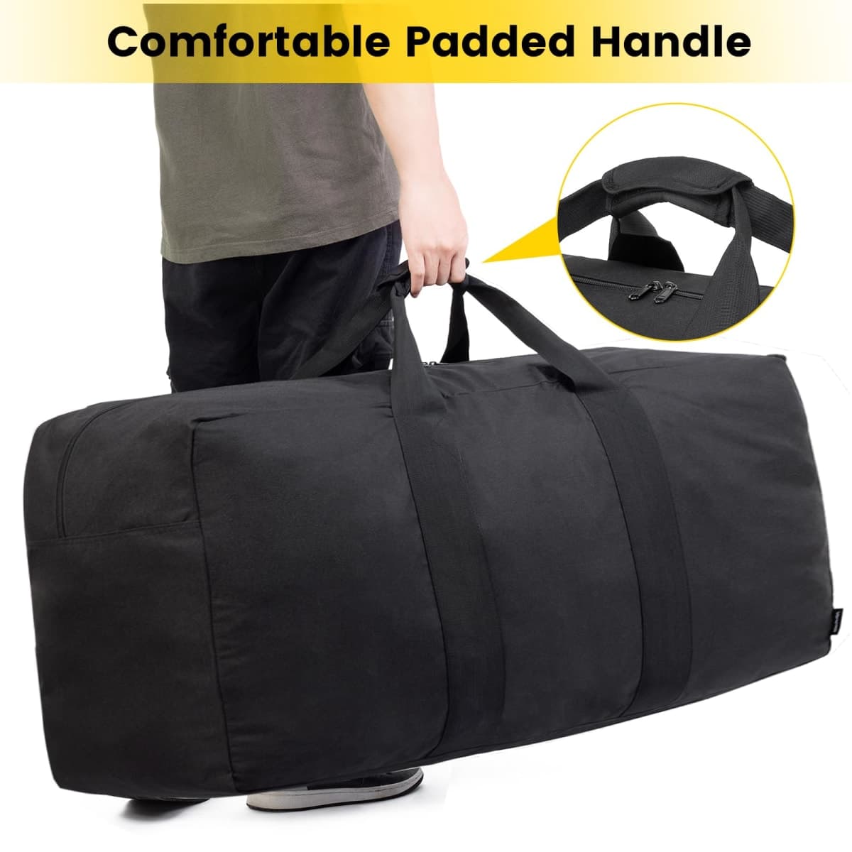 Vorspack 100L/150L/200L/250L Lightweight Foldable Travel Bag for Men Women, black, 250L, Robust outdoor thumbnail 5