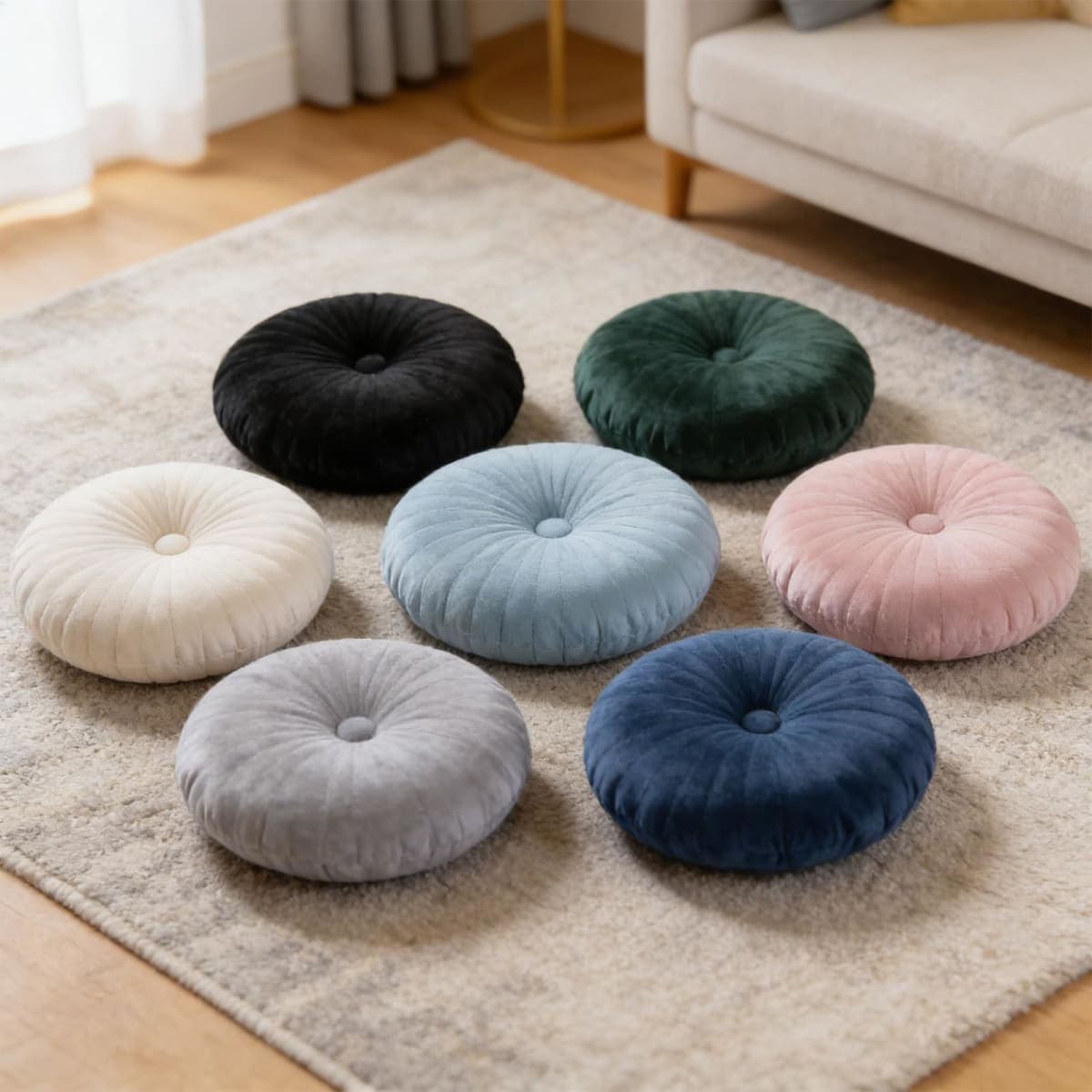 Plushs Pumpkin Floor Cushion 35cm Diameter, Pumpkin Pillow DGY thumbnail 2