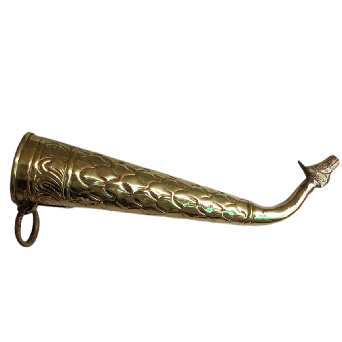 Shiv Rudra Abhishek Pot - Ritual Vessel for Abisekha of God Idols – The God in Brass Vintage Gaumukhi Shringi Brass
