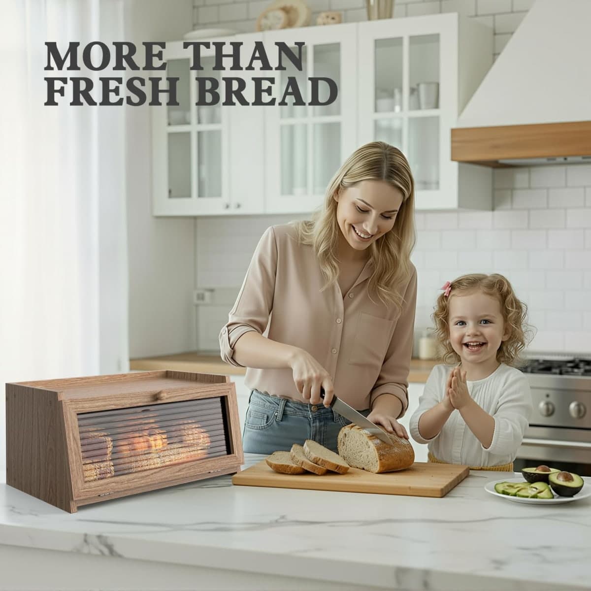 LOHASOK Bread Box for Kitchen Countertop,Yellow thumbnail 2