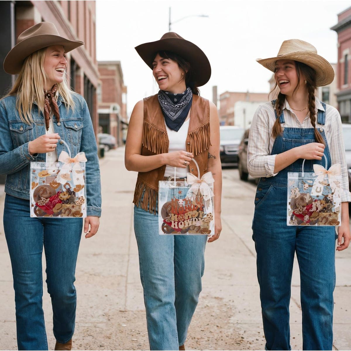 SilTriangle 30 Pcs Western Cowboy Clear Gift Bag with Handle Ribbon PVC Howdy Cowboy Bow Party Favor Reusable Goodie Treat Bag for Birthday Bachelorette Baby Shower Party Supplies thumbnail 5