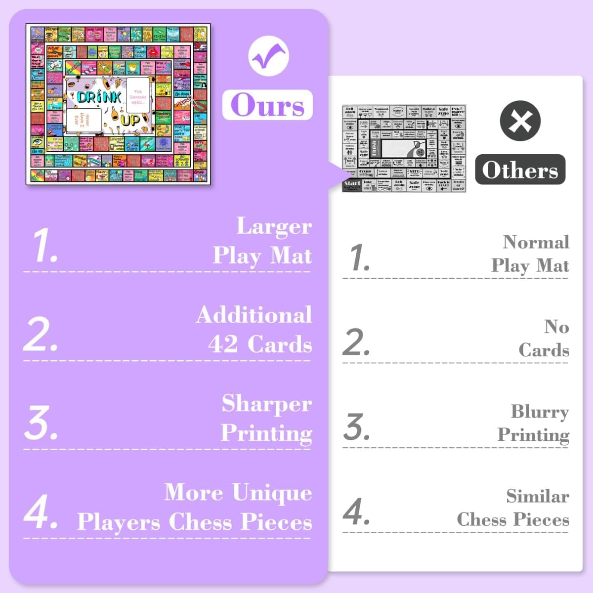 LSBIYUTEFO Drinking Game for Adults, Drinking Games Larger Fun Leather Mat Bachelorette Party Interactive Party Games for Game Night Adult Board Games(Cartoon) thumbnail 4