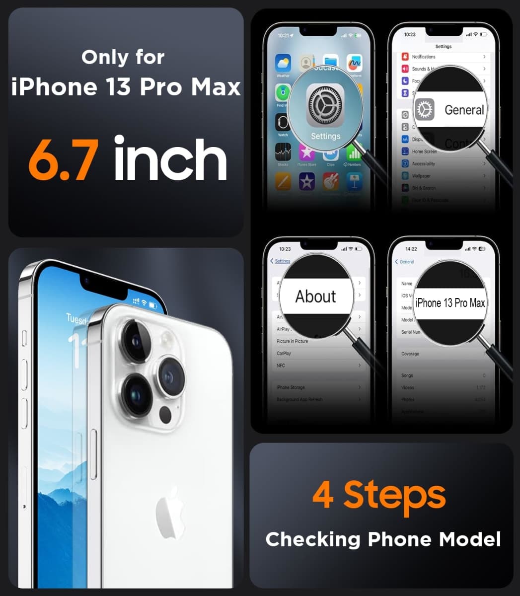 SPIDERCASE Designed for iPhone 13 Pro Max Case, Magnetic Translucent with 2PCS Tempered Glass Screen Protector Anti-Fingerprint Phone Case for iPhone 13 Pro Max 6.7'',Purple thumbnail 2