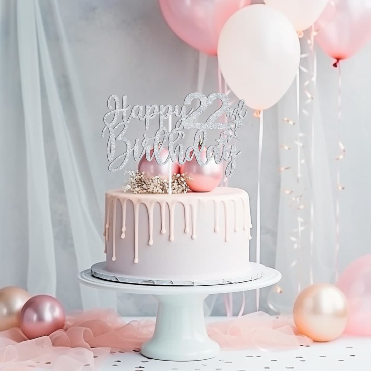 Sliver Glitter Happy 32nd Birthday Cake Topper, Cheers to 32 Years/Hello 32/Thirty Two, Funny 32nd Birthday Party Decorations for Women Men thumbnail 4