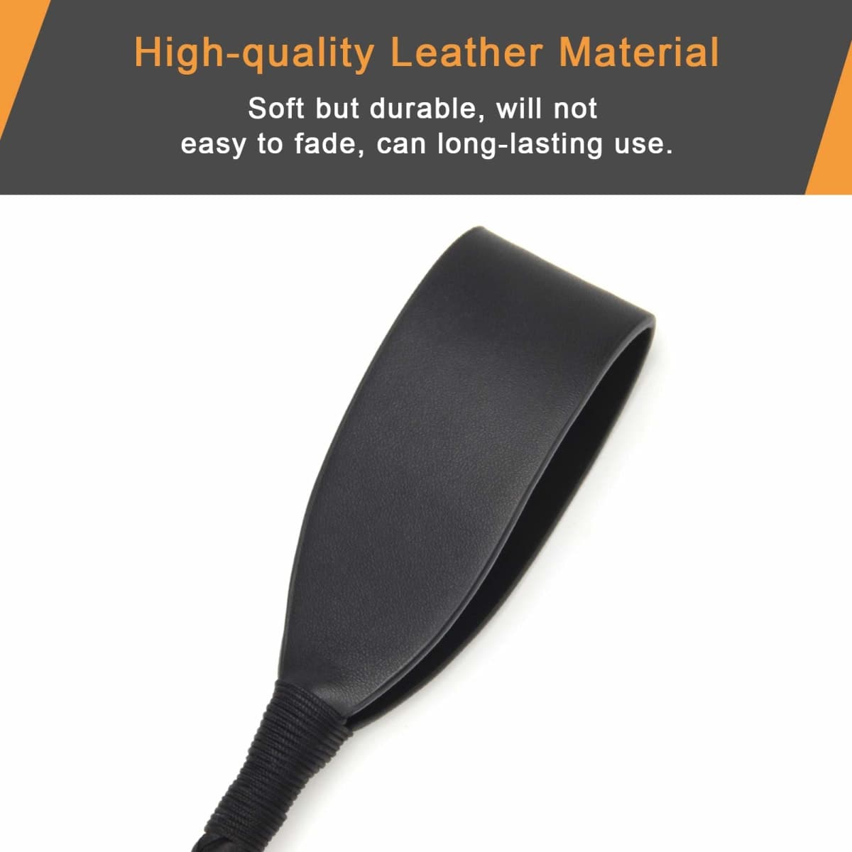 Coolrunner Riding Crop for Horse, 18 Inch Horse Whip with PU Leather Equestrianism Horse Crop Double Slapper Horse Whip Black Crops for Horses (Black) thumbnail 5