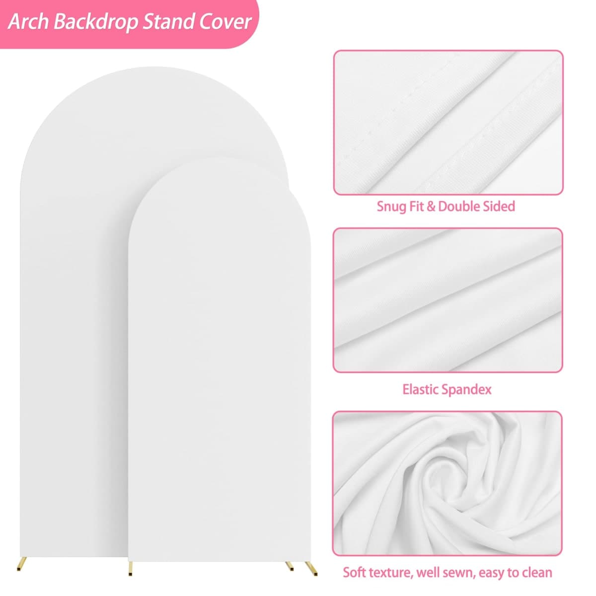 Putros Arch Backdrop Stand and Cover Set of 2, Arch Stand with Beige Cover thumbnail 4