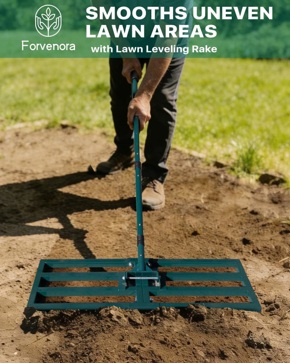 Forvenora Lawn Leveling Rake, 30 x 10, Yard Leveler Tool for Soil thumbnail 2