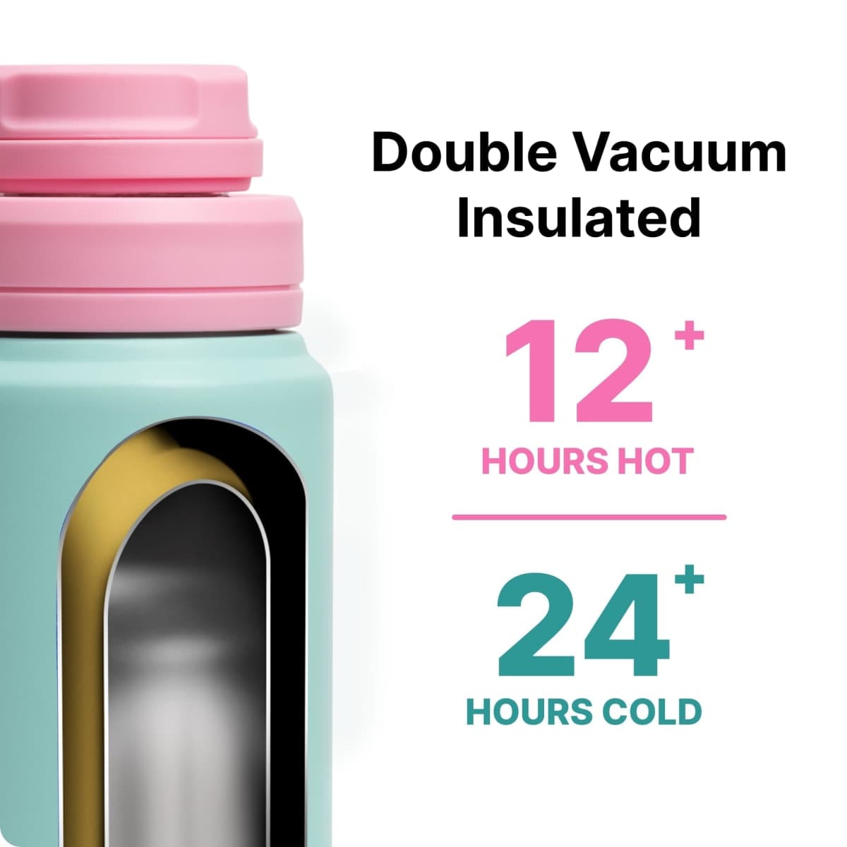 Vinur 18 oz Insulated Water Bottle-Stainless Steel Vacuum Sports Water Flask for Kids School, Reusable Metal Water Bottle with Leakproof Cap for Travel Boys Girls, Teal thumbnail 4
