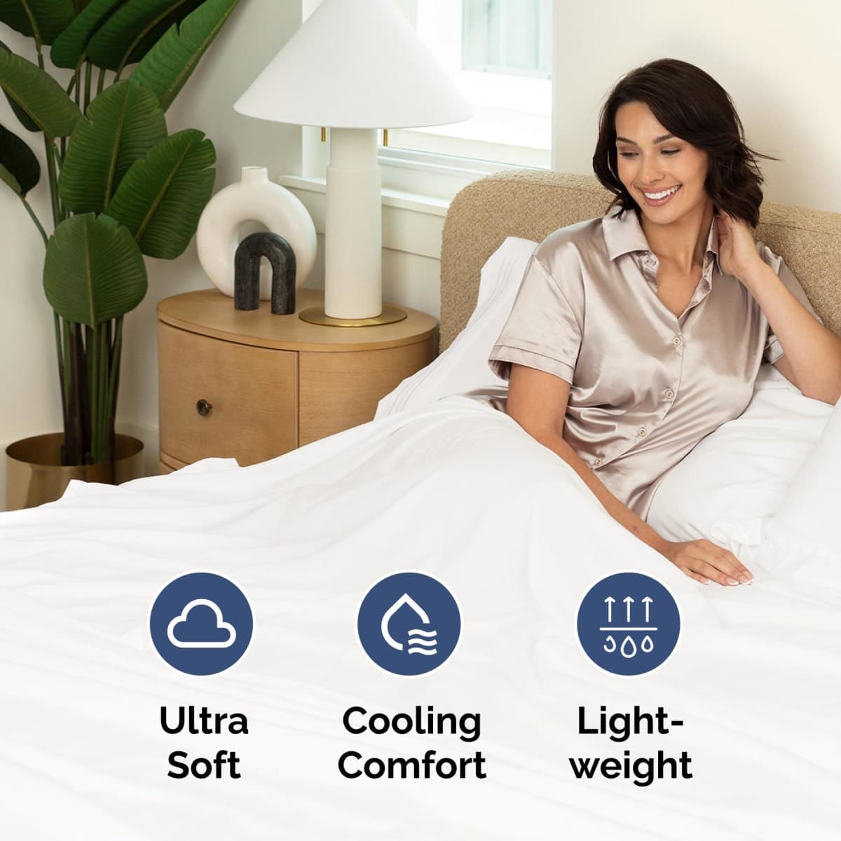King Flat Sheet - Single Top Flat Sheet Only - Cooling - Antique White thumbnail 3
