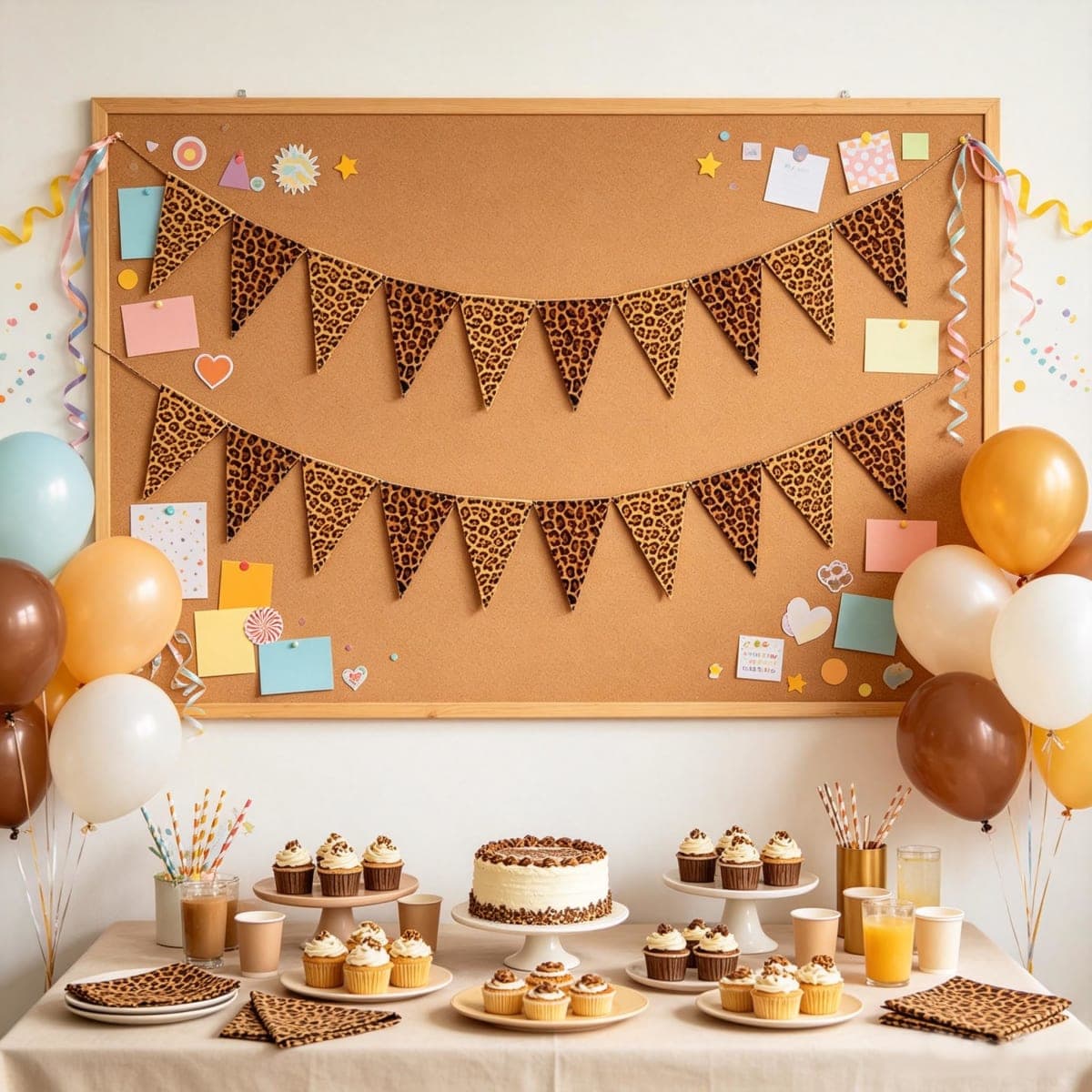 Cheetah Print Birthday Party Decorations,Leopard Pennant Triangle Banners for Girl Women Wild Theme Birthday Bachelorette Party Decor Sulpplies thumbnail 3