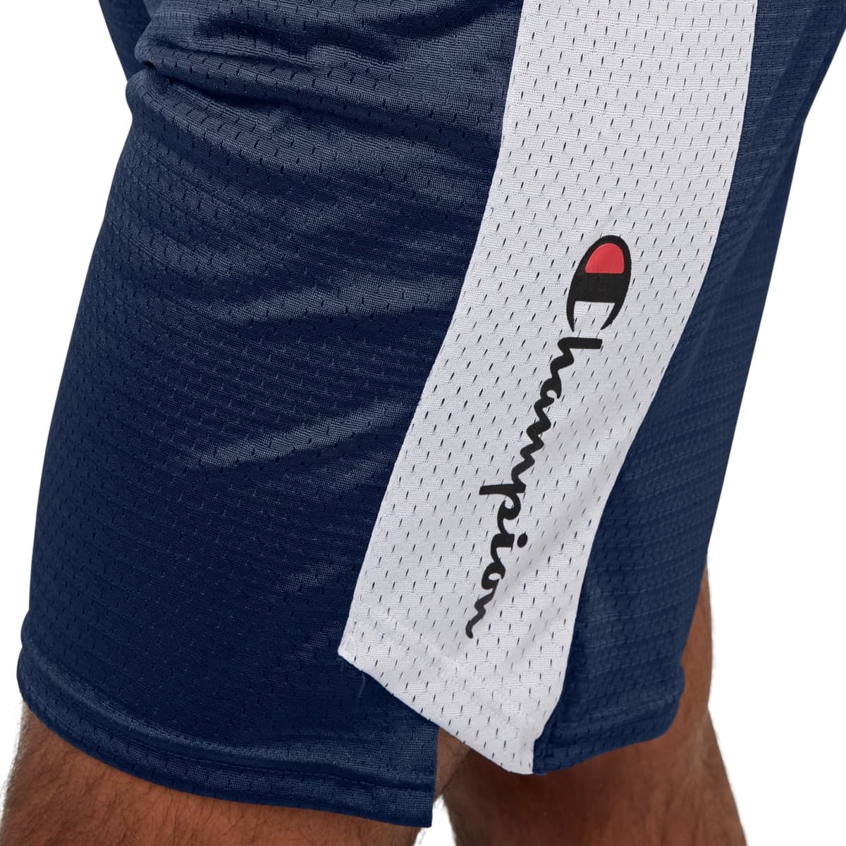 Champion Men's Shorts, Mesh Basketball Shorts, Sports Shorts for Men, Athletic Shorts, 10, Navy/White Vertical Script, X-Large thumbnail 3