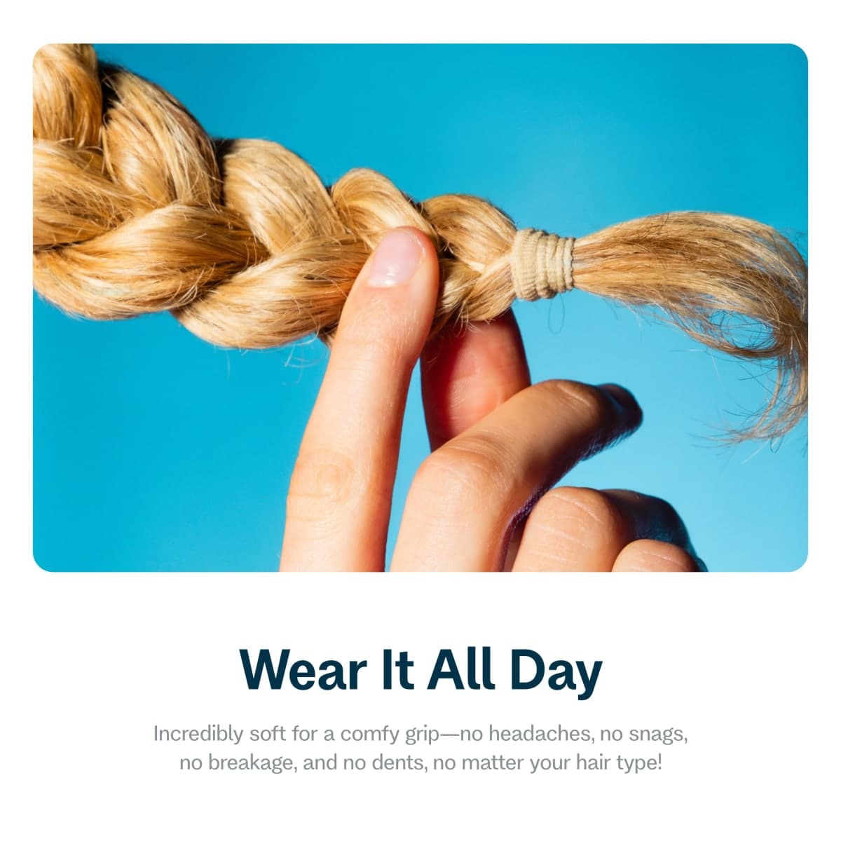 Gimme Beauty No Snag Braid Ends - Seamless Nylon & Spandex Hair Ties for Braids - No-Snag Gentle Hold Design - Zero-Dent, Daily Hair Accessories - 25 Pack, Blonde thumbnail 4