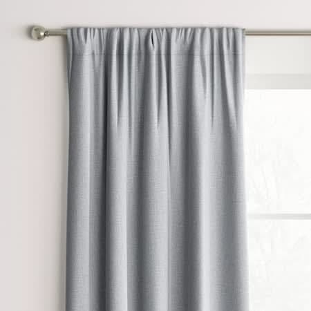 42"x63" Room Darkening Heathered Window Curtain Panel Gray - Room Essentials™: Noise Reduction, UV Protection thumbnail 2