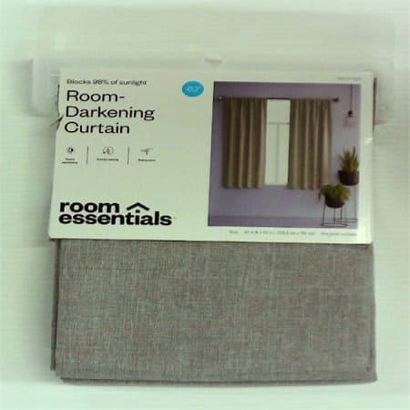 42"x63" Room Darkening Heathered Window Curtain Panel Gray - Room Essentials™: Noise Reduction, UV Protection thumbnail 3