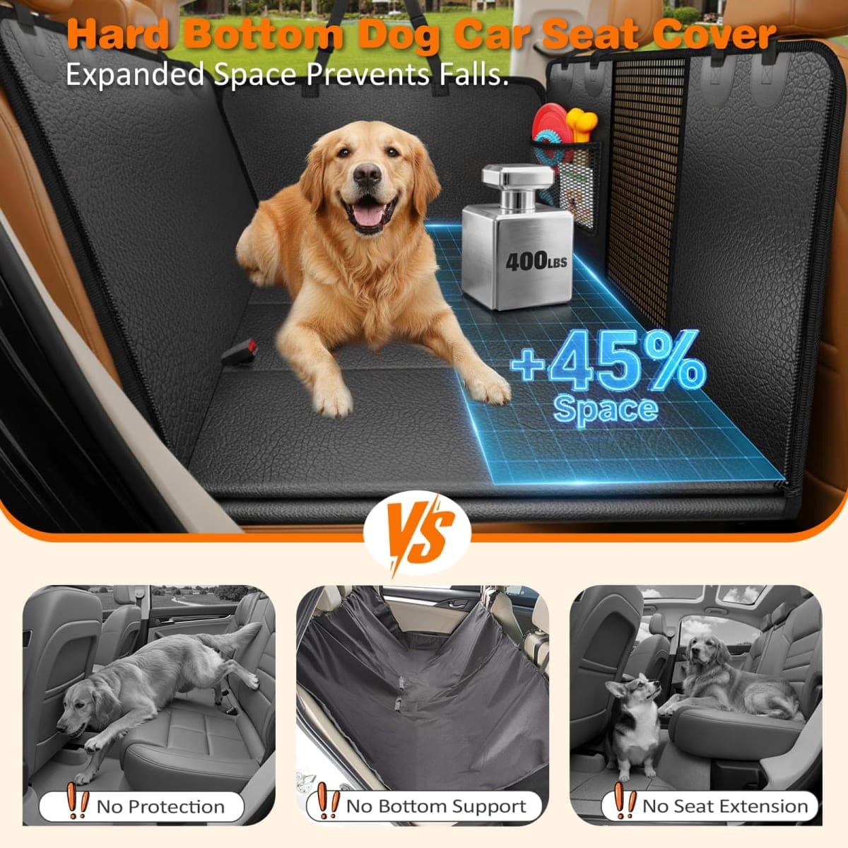 URPOWER Dog Car Seat Cover for Back Seat, Waterproof Hammock for Car & SUV thumbnail 2