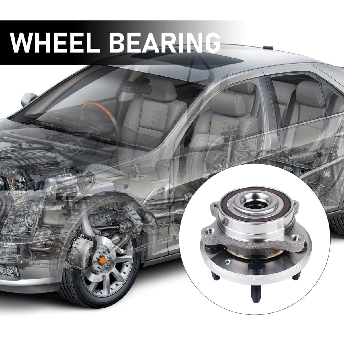 PAROD 513275 Pair Front/Rear Wheel Bearing Hub Assembly fit for 11-14 Ford Edge, 09-18 Flex, 13-18 Police Interceptor Sedan, 14-18 Police Sedan, 10-18 Taurus, 09-16 Lincoln MKS, 10-19 MKT, 11-15 MKX thumbnail 4