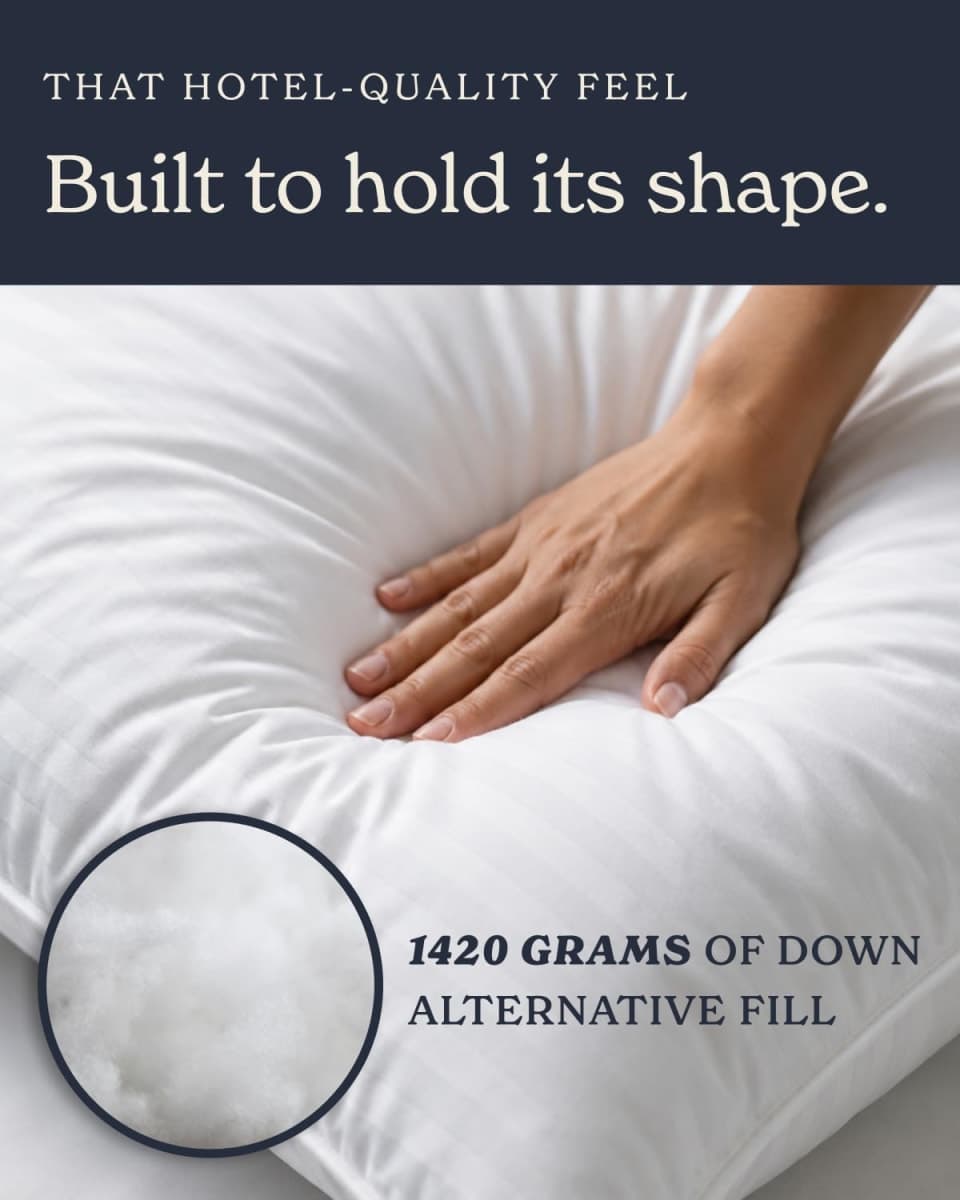 Beckham Hotel Collection Bed Pillows for Sleeping - Soft, Gel Cooling Pillow for Back, Stomach or Side Sleepers - Machine Washable, Luxury Hotel Pillows - King Size Pillows 2 Pack, White thumbnail 3