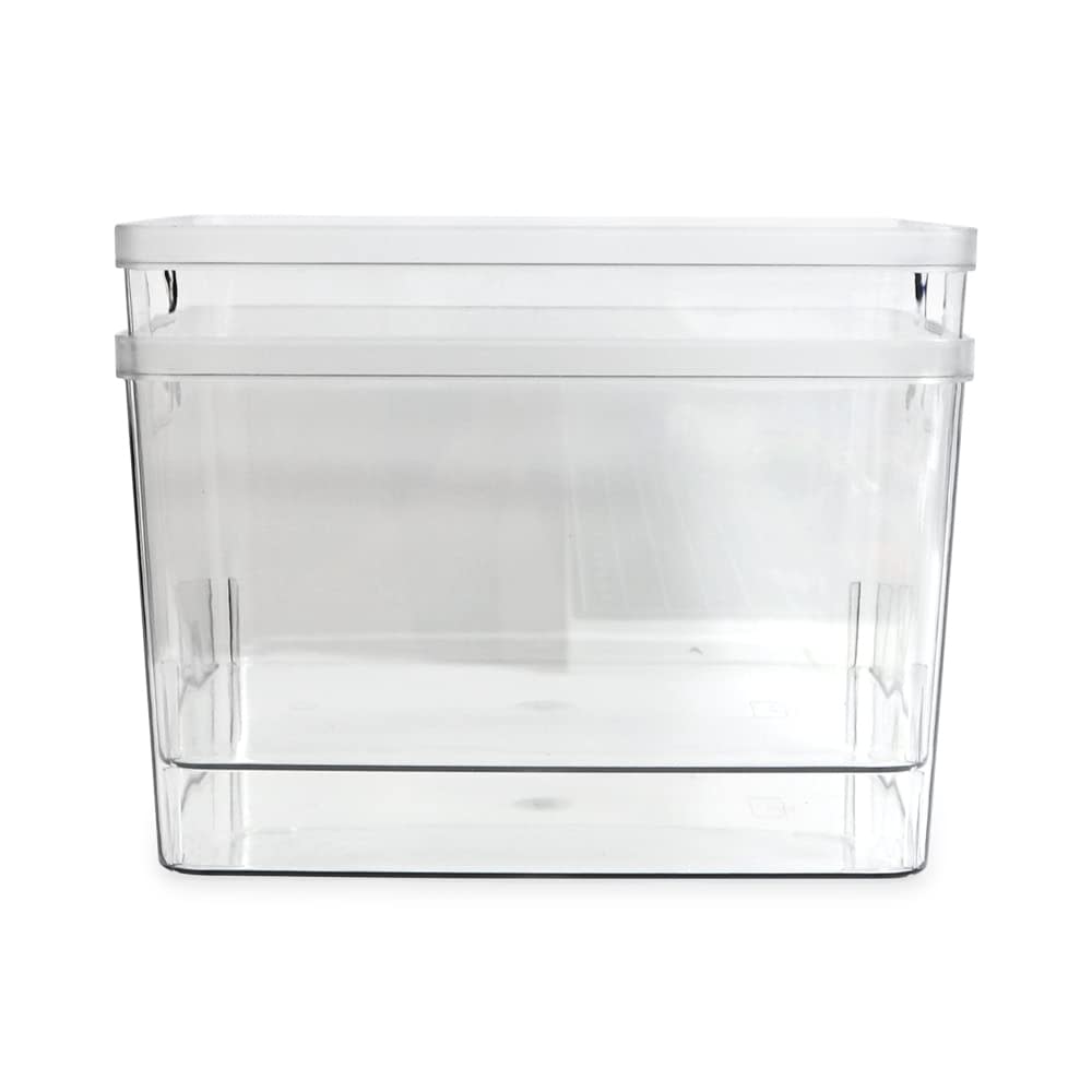 Isaac Jacobs 2-Pack Extra-Large Clear Storage Bins (11.5” L x 14” W x 9” H) w/Cutout Handles, Plastic Organizer for Home, for Kitchen, Fridge, Pantry, BPA Free, Food Safe (2-Pack, Extra-Large) thumbnail 5