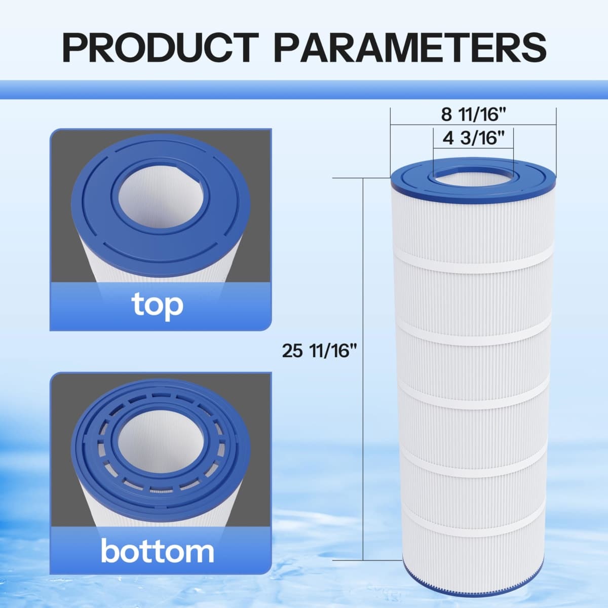 Jumvogo 102 Sq. Ft. Pool Filter Cartridge Replacement for PTM100, 1 Pack thumbnail 2