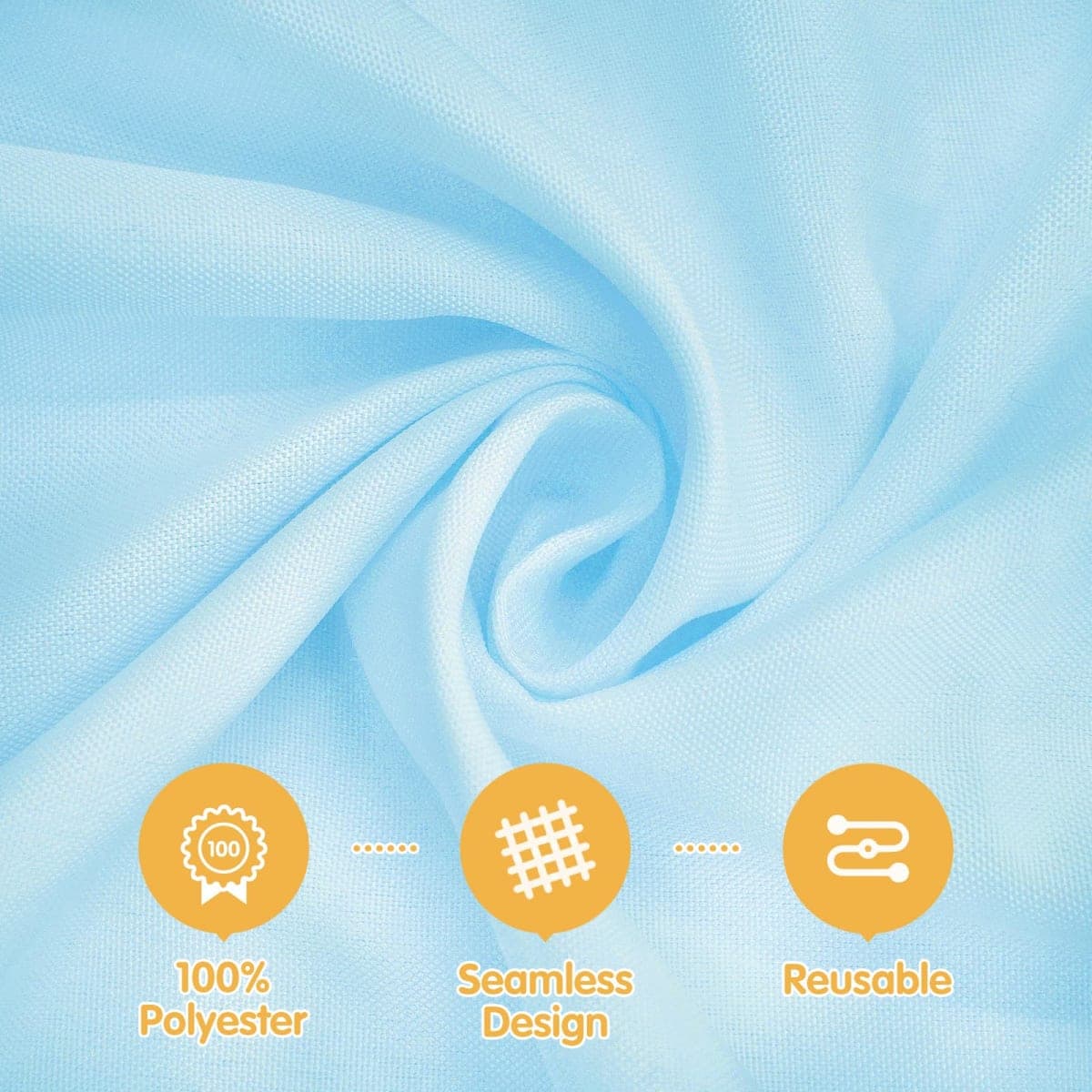 BRILLMAX 8 Pack Light Blue Tablecloths 60x102 Inch for 6ft Rectangle Tables thumbnail 2