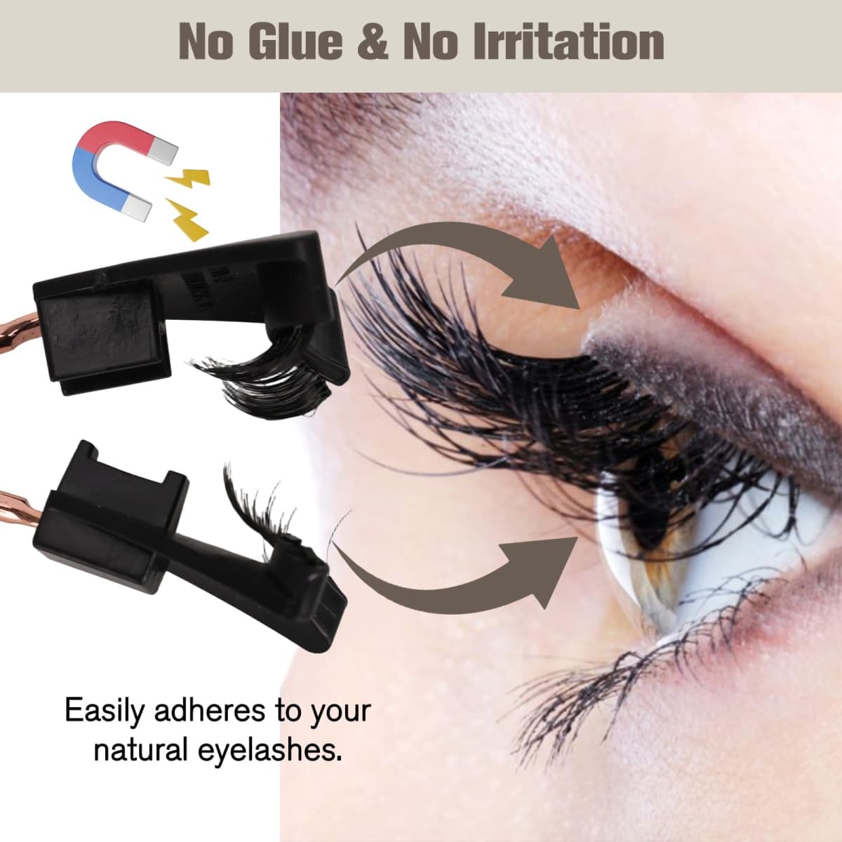 Magnetic Eyelashes with Applicator, Magnetic False Eyelashes with a Lash Applicator Tool & 50 PCS Spoolie Brush, 2 Pairs Reusable Fake Lashes Kit, Magnetic Eyelash Natural Look No Glue Needed thumbnail 2
