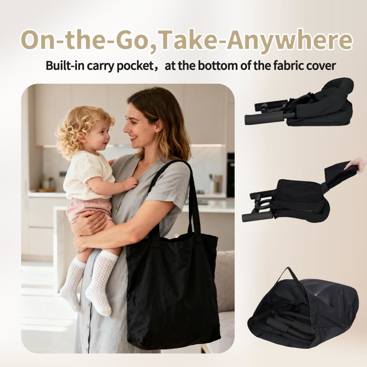Portable Hook On High Chair for Babies & Toddlers from 6-36 Months,Clip On Baby Seat for Table,Fits Tables 0.8" to 3.5" Thick,Easy Clean Feeding Chair with Carry Bag for Travel,Black thumbnail 5