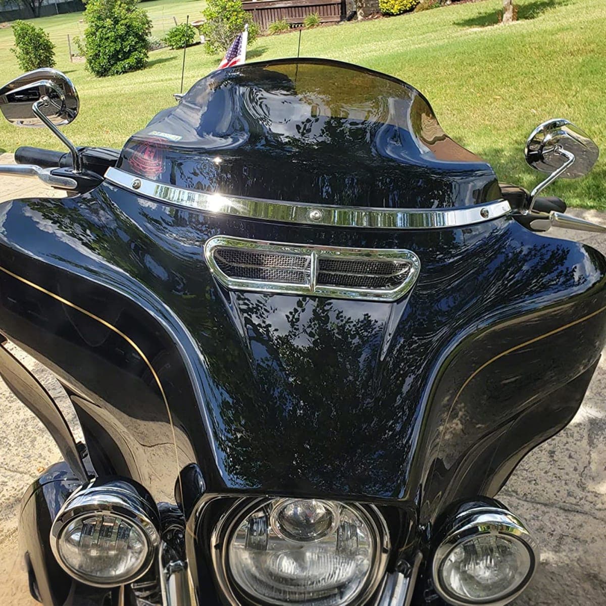 HCmotorku Motorcycle 9 inch Wave Windshield Windscreen Fit for Harley Touring Street Glide FLHX Electra Glide FLHT Ultra Limited FLHTK Tri Glide FLHTCUTG 2014-2025 (Smoke) thumbnail 3