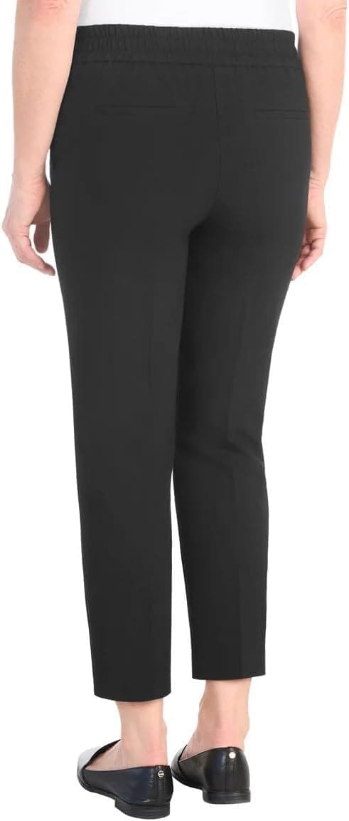 Hilary Radley Women's Pull-on Dress Pants, 4-Way Stretch, Elastic Waist, Front Pockets, Black, Small thumbnail 4