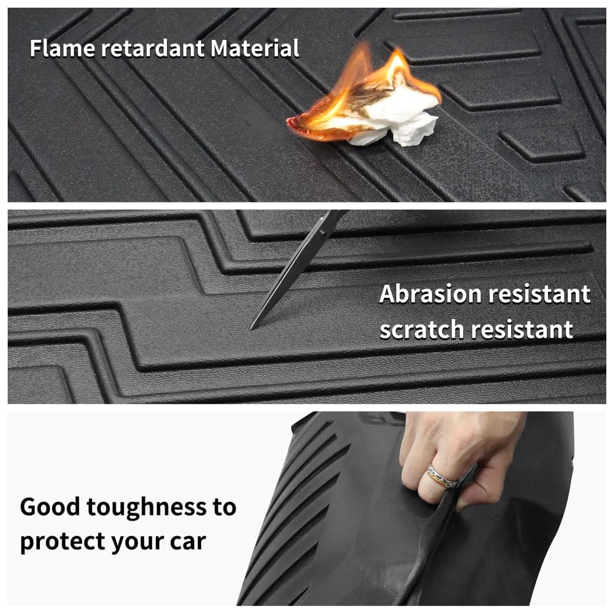 Custom for 2020-2025 2026 Toyota Highlander Trunk Cargo Mats with 3rd Backrest Mat All Weather TPE Protection Accessories (Not Fit with Subwoofer) (for 2020-2026 Toyota Highlander) thumbnail 5