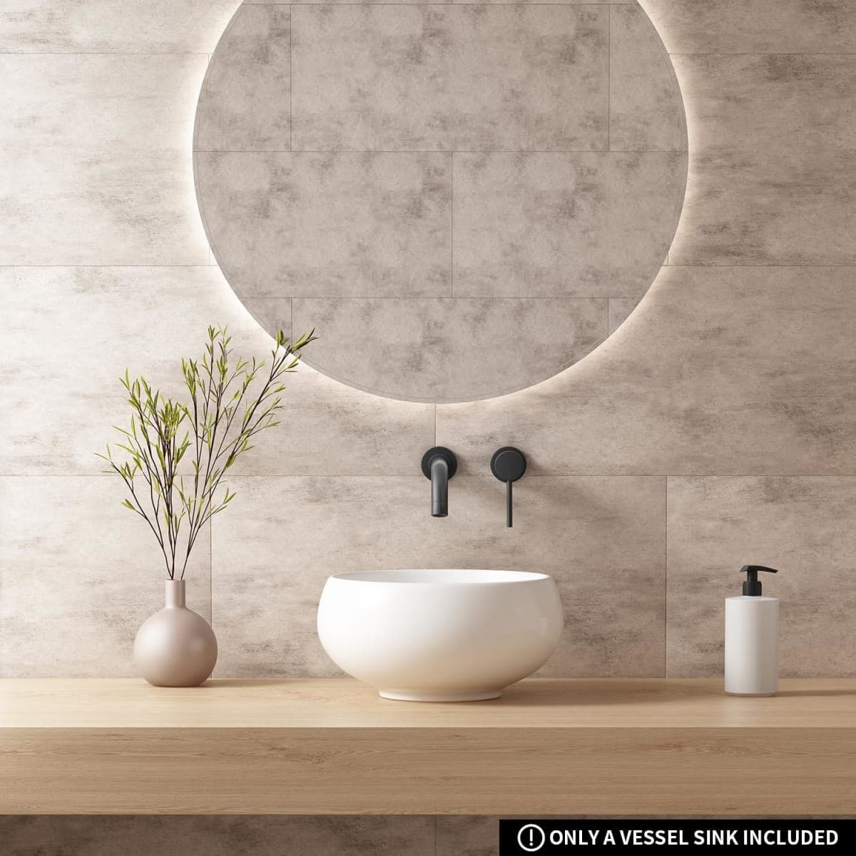 Extra Small Bathroom Sink Above Counter, OCEALAGOON 12 Inch Round Bathroom Vessel Sink, White Porcelain Sink Bowls for Bathroom Vanity, RV Camper Bathroom Sink thumbnail 5