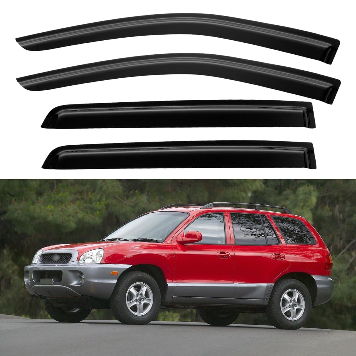 Window Visors Rain Guards for 2001-2006 Hyundai Santa Fe — image 1