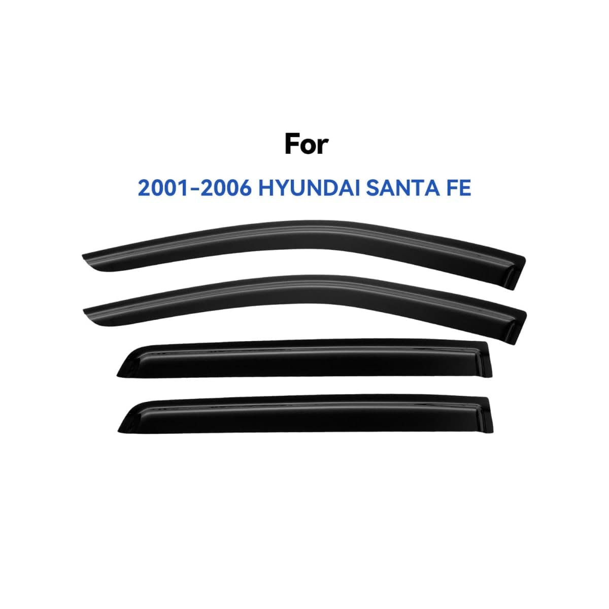 Window Visors Rain Guards for 2001-2006 Hyundai Santa Fe thumbnail 2