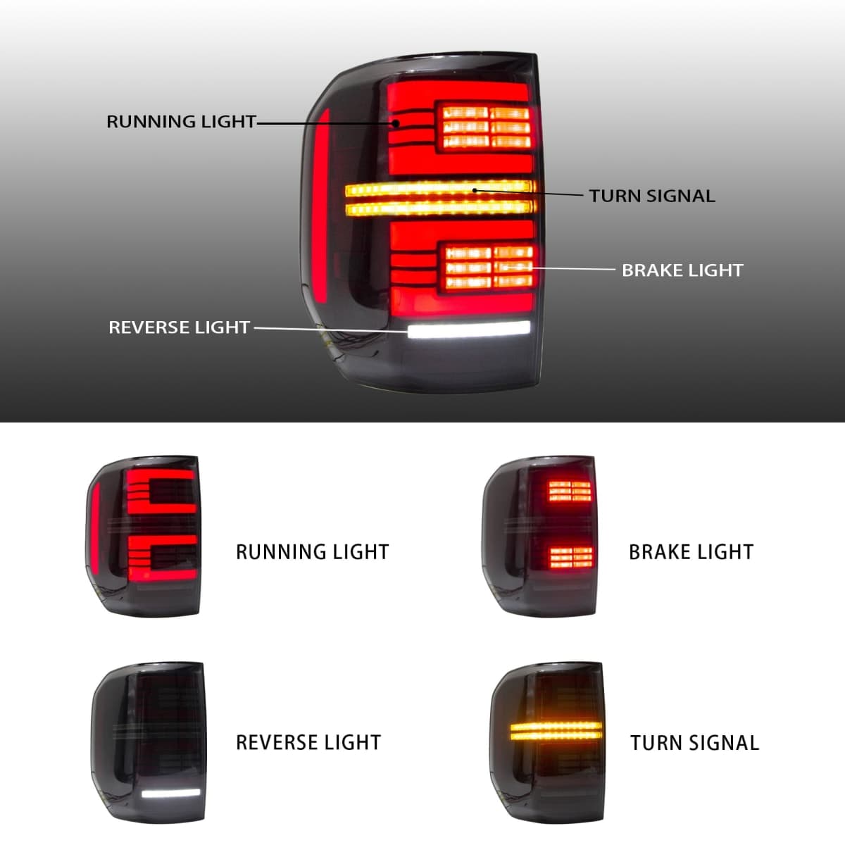 ATDK GROUP LED Tail Lights Assembly for Ford Maverick 2022-2025 Pickup, Smoked Lens Rear Lamps for Maverick with Animation DRL Sequential Indicator, Plug & Play thumbnail 2