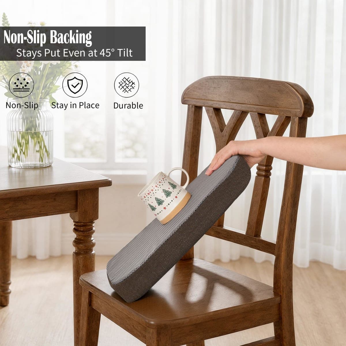 Nobildonna Kitchen Chair Pads, Dark Brown, 17"x16", Set of 2 thumbnail 5