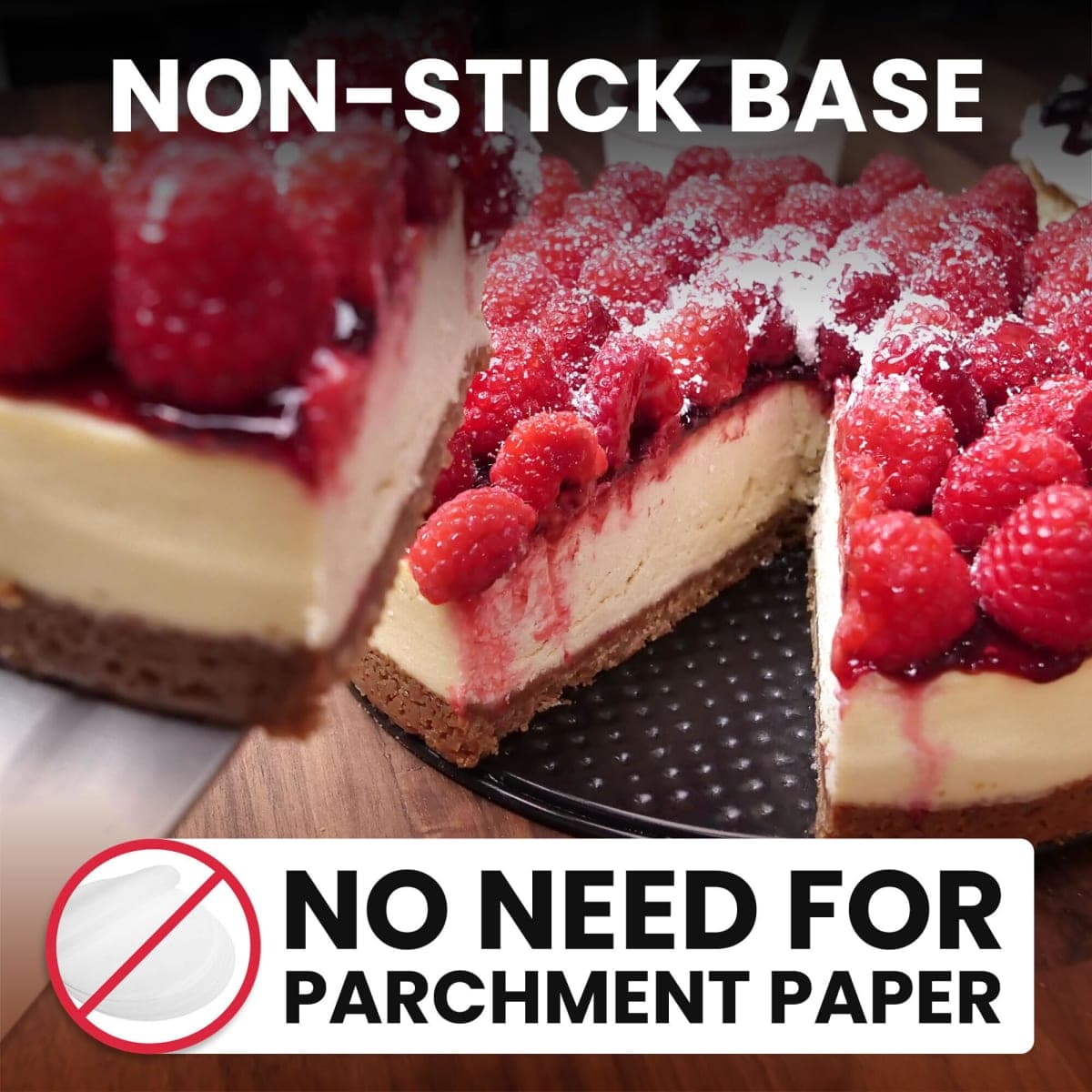 Zulay Kitchen 9-Inch Non-Stick Cheesecake Pan -Leakproof Springform Pan with Removable Bottom and Easy Release - Round Cake Pan for Baking Cheesecake, Deep Dish Pizza (Black) thumbnail 4