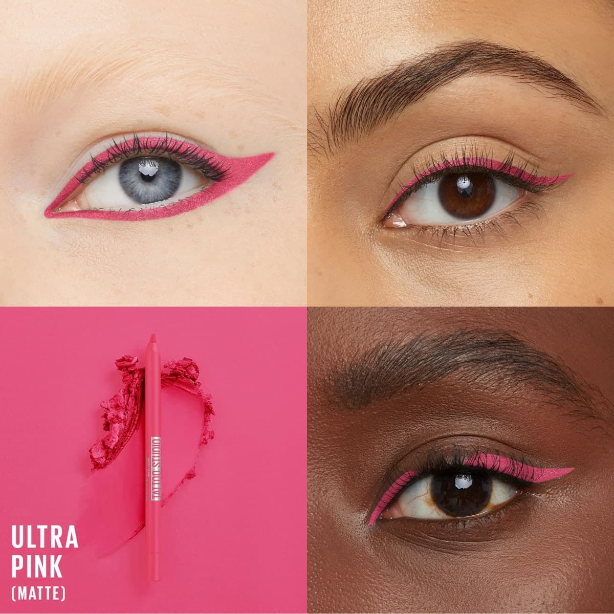 MAYBELLINE New York Tattoo Studio Long-Lasting Sharpenable Eyeliner Pencil, Glide on Smooth Gel Pigments with 36 Hour Wear, Waterproof Ultra Pink 0.04 oz thumbnail 2
