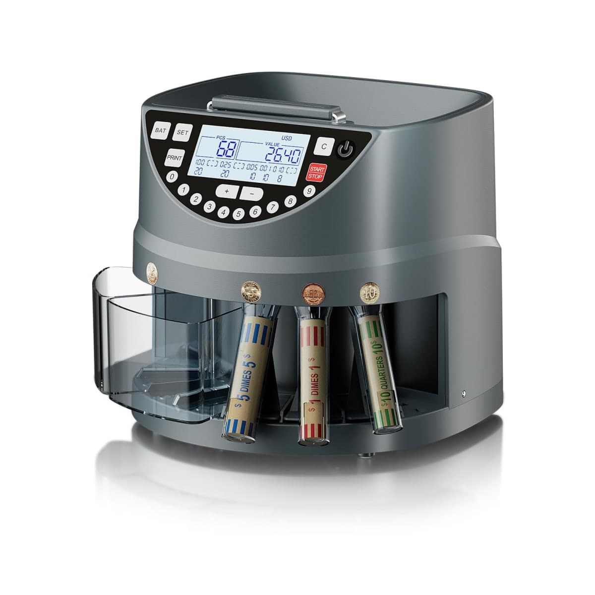 Aneken Coin Counter and Sorter with TFT Display - Accurate Coin Sorting Machine for 5 Coin Values, Smooth Operation at Up to 300 Coins Per Minute, Ideal for Efficient Money Management — image 1