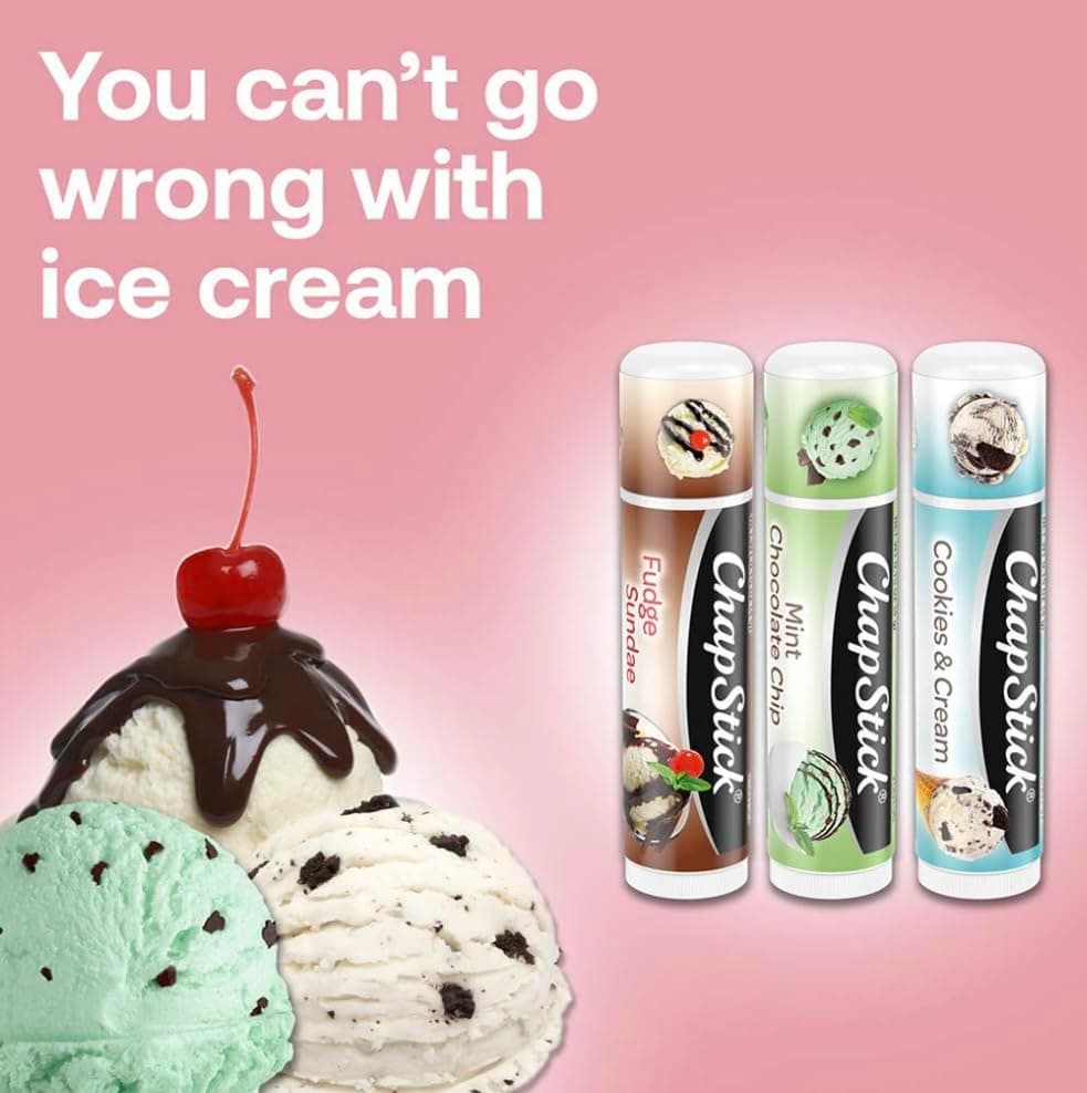 ChapStick Lip Moisturizer, Ice Cream 0.15 Oz Each 3 Sticks thumbnail 4