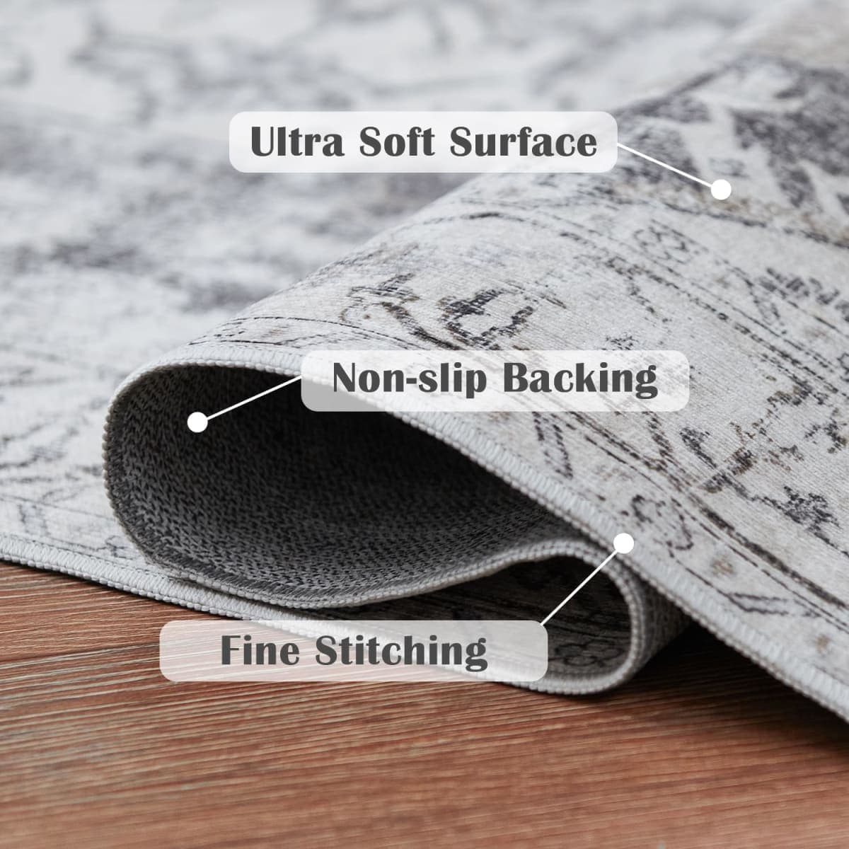 JINCHAN Area Rug 5x7 for Living Room Bedroom Washable Non-Slip Vintage Rug thumbnail 2