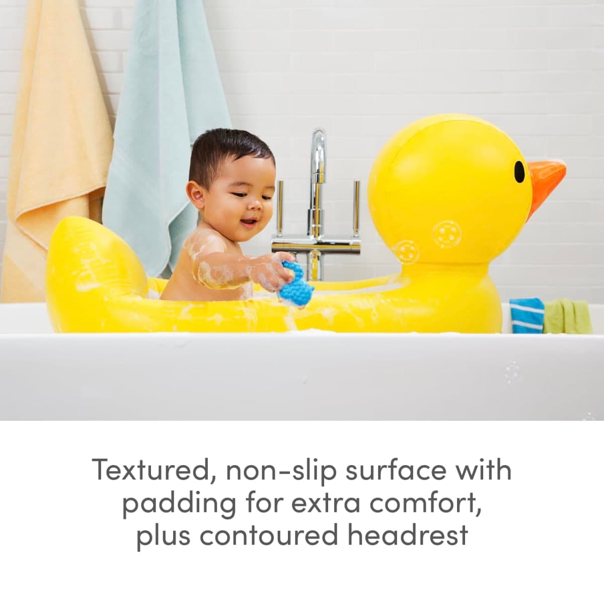 Munchkin White Hot Inflatable Duck Tub, Yellow, 1 Count (Pack of 1) thumbnail 2