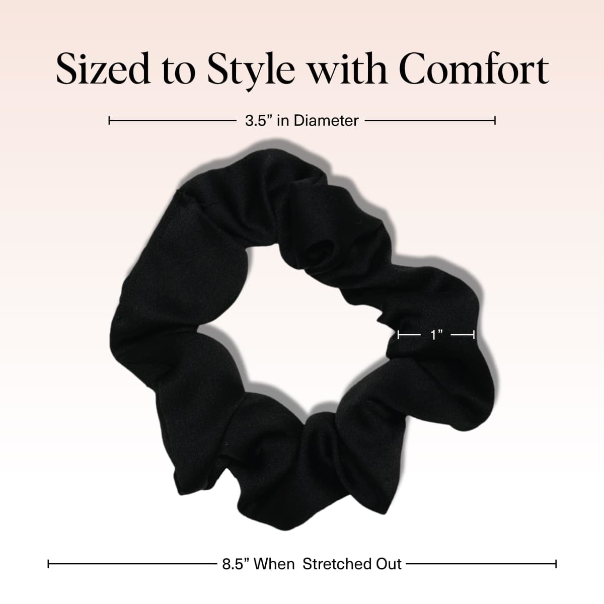 Kitsch Satin Scrunchies for Women For All Hair Types - Black, 5pcs thumbnail 2