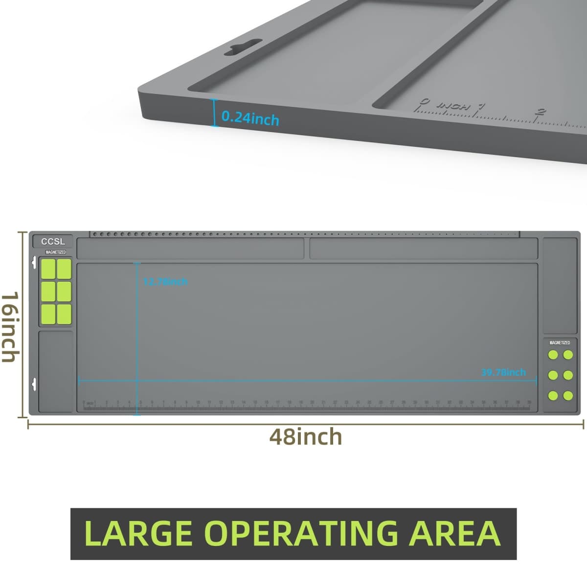 CCSL Gun Cleaning Mat 48x16, Large Magnetic Gun Mat for All Workbench Mat thumbnail 2