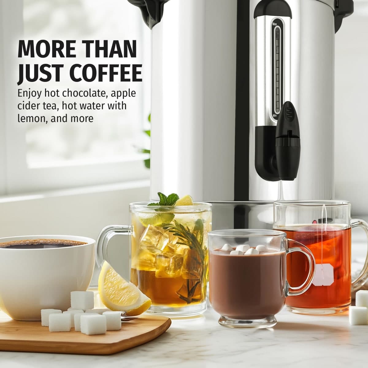 Zulay Premium 50 Cup Commercial Coffee Urn - Stainless Steel Large Coffee Dispenser For Quick Brewing - Automatic Hot Water Dispenser - Ideal for Large Crowds - Perfect for Any Occasion thumbnail 2