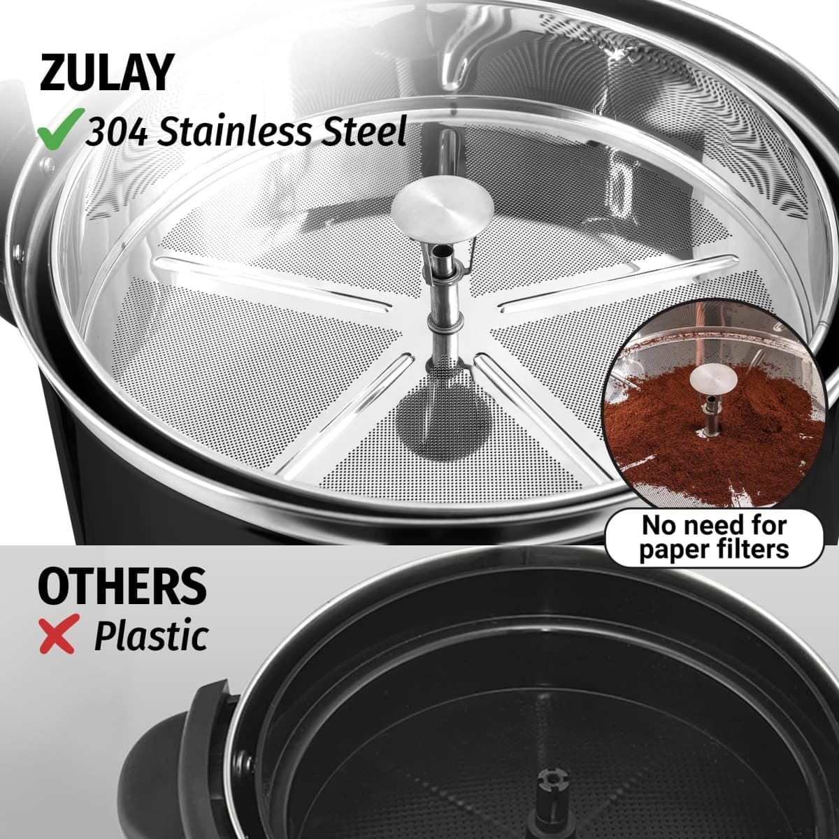 Zulay Commercial Coffee Maker Machine Urn - Large Percolator Pot Dispenser With Double-Wall Stainless Steel, Quick Brew, Stays Hot - Also for Water, Tea, Beverage at Events & Catering - 50 Cup Black thumbnail 3